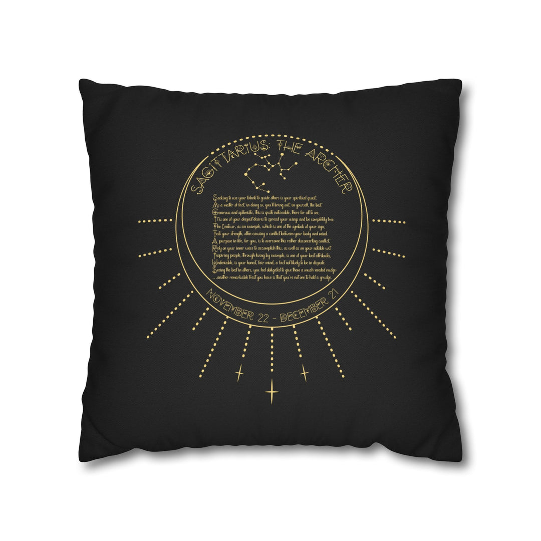 Sagittarius Acrostic Poem Pillow Cover