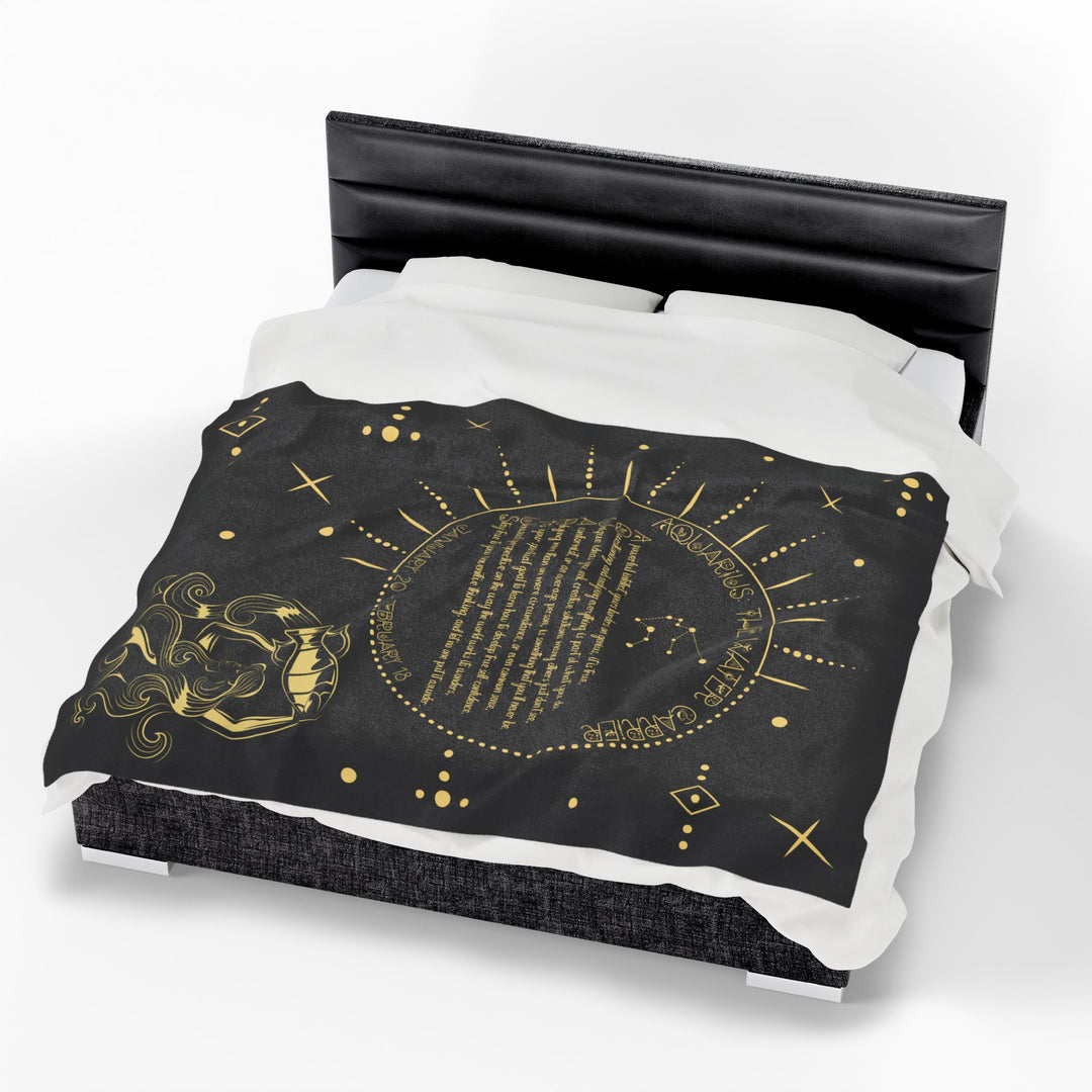 Aquarius Acrostic Poem Velveteen Plush Blanket