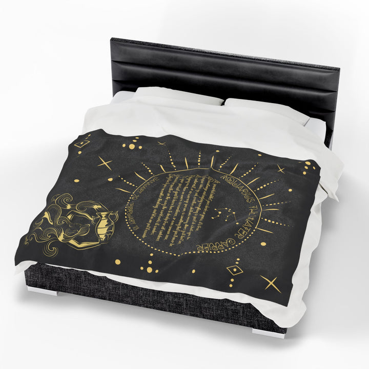Aquarius Acrostic Poem Velveteen Plush Blanket