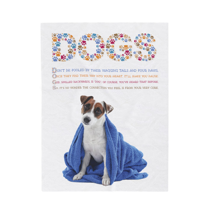 It's Just a Phrase Velveteen Plush Blanket with Acrostic Poem "Dogs" - Terrier