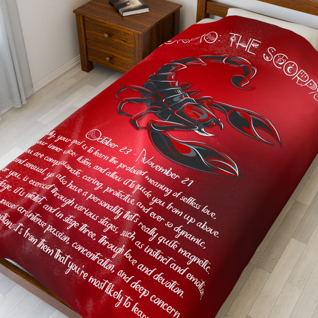 Scorpio Acrostic Poem Velveteen Plush Blanket