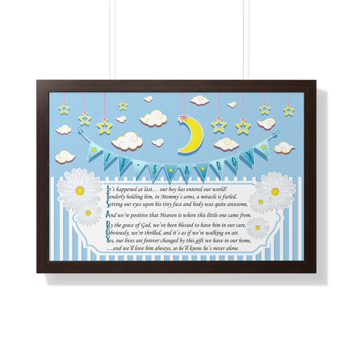 Baby Steps "It's a Boy" Framed Print Collection - No Personalization