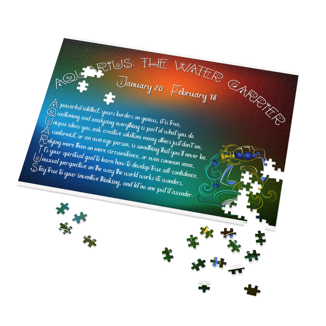 Aquarius Acrostic Poem Jigsaw Puzzle - Tin Box
