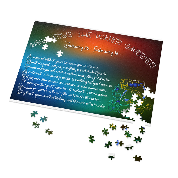 Aquarius Acrostic Poem Jigsaw Puzzle - Tin Box