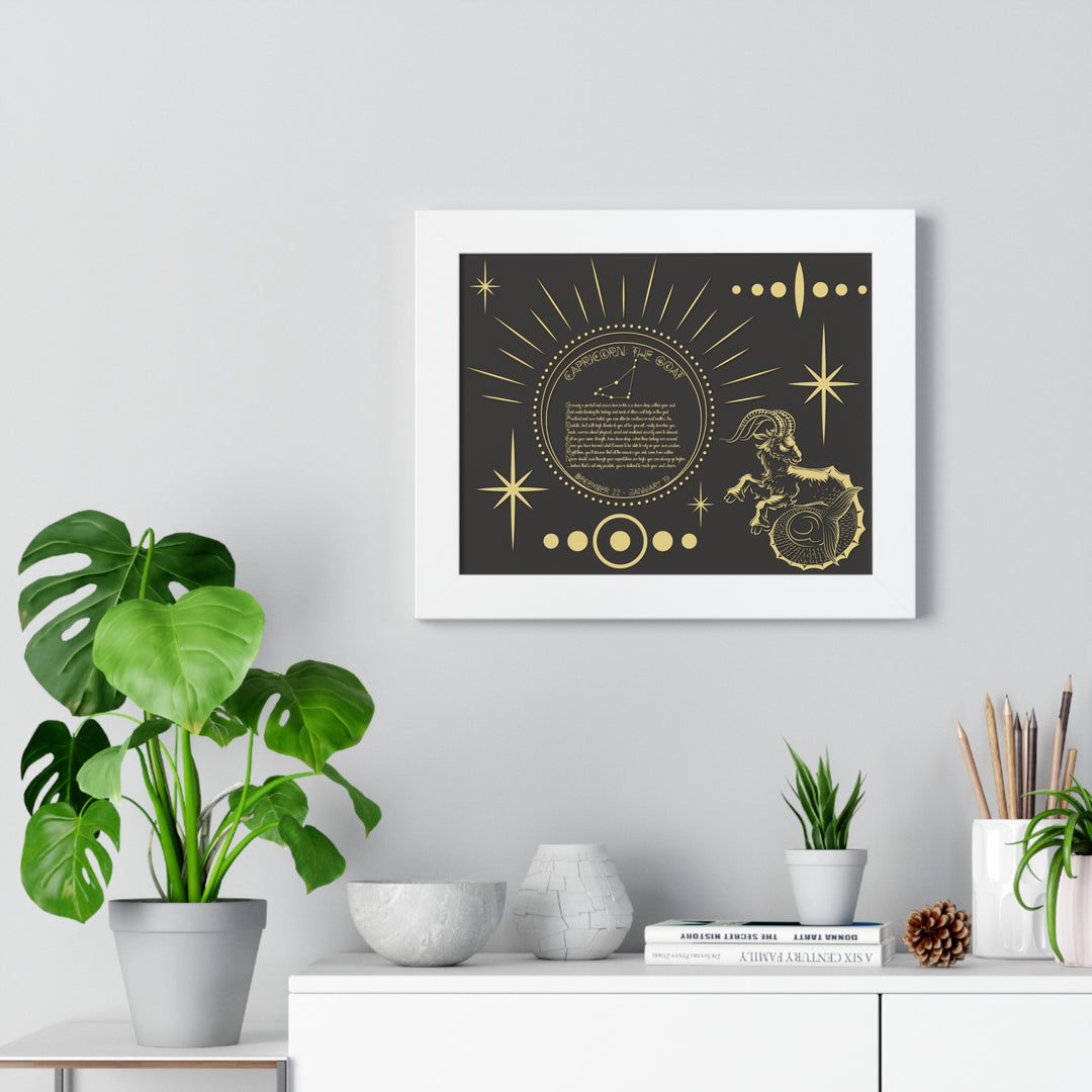 Written in the Stars Framed Horizontal Acrostic Poem Print - Capricorn