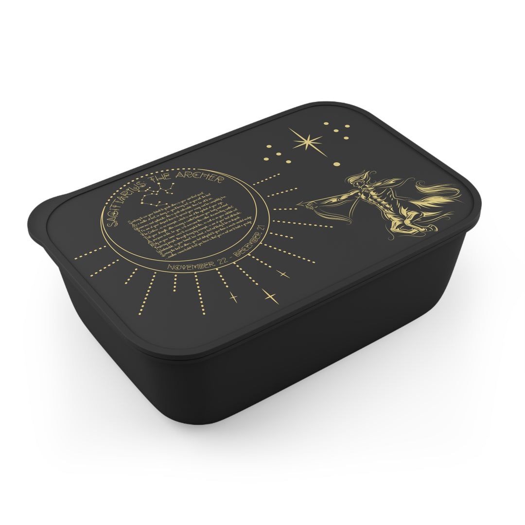 Sagittarius Acrostic Poem Bento Lunch Box - Black
