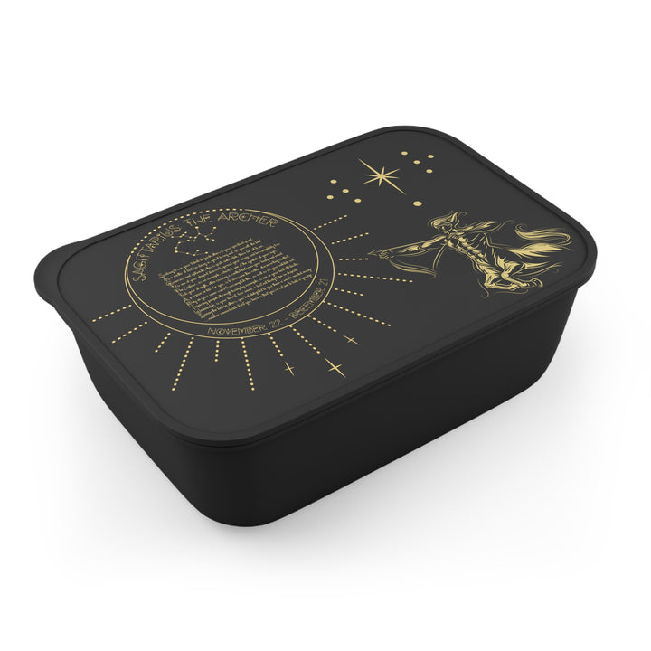 Sagittarius Acrostic Poem Bento Lunch Box - Black