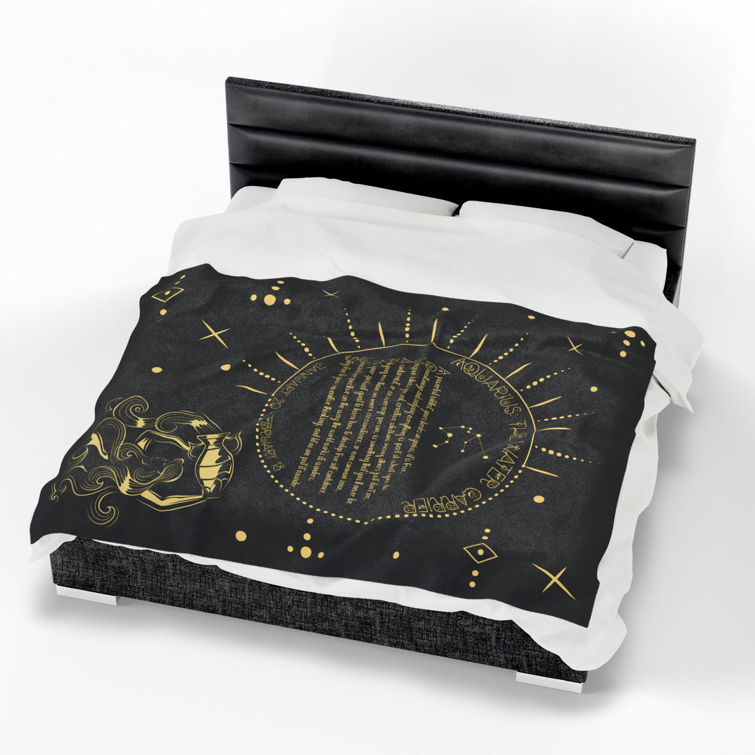 Aquarius Acrostic Poem Velveteen Plush Blanket