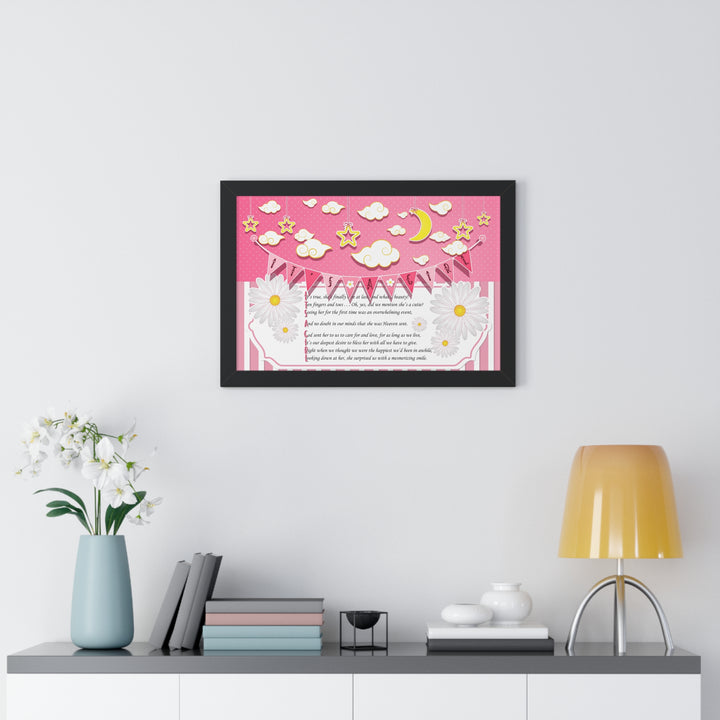 Baby Steps "It's a Girl" Framed Print - Pink Stripes -No Personalization