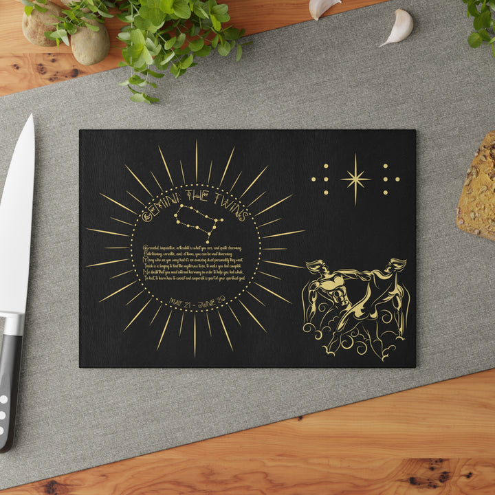 Gemini Acrostic Poem Glass Cutting Board