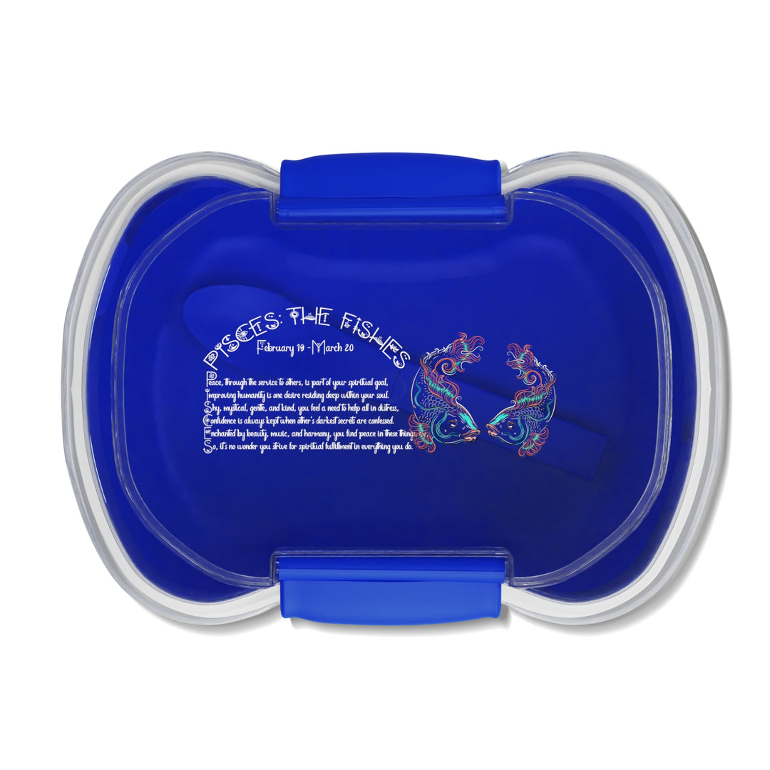 Pisces Acrostic Poem Bento Lunch Box - Blue
