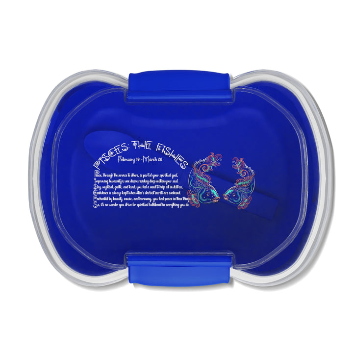 Pisces Acrostic Poem Bento Lunch Box - Blue