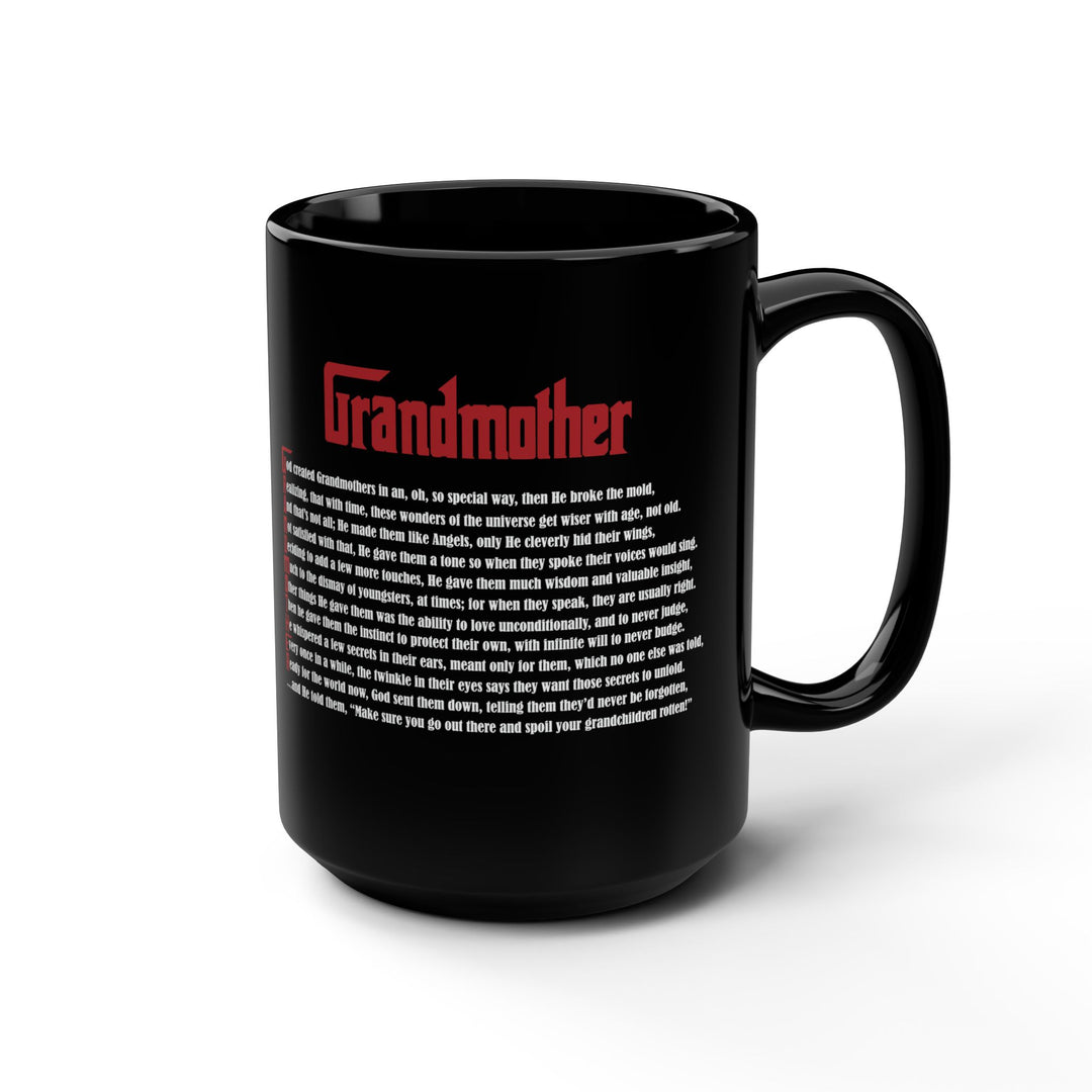 "Grandmother" Acrostic Poem Black Mug - 15oz