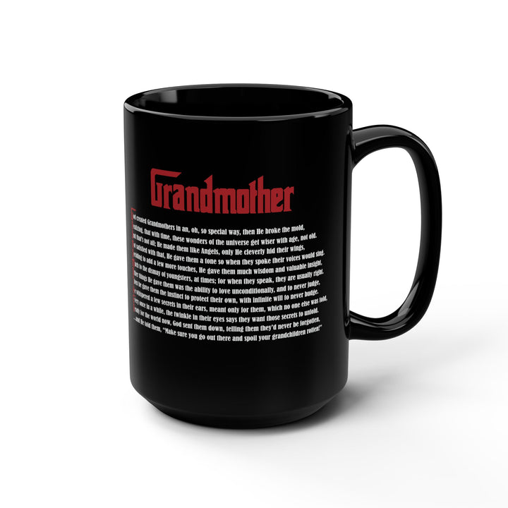 "Grandmother" Acrostic Poem Black Mug - 15oz