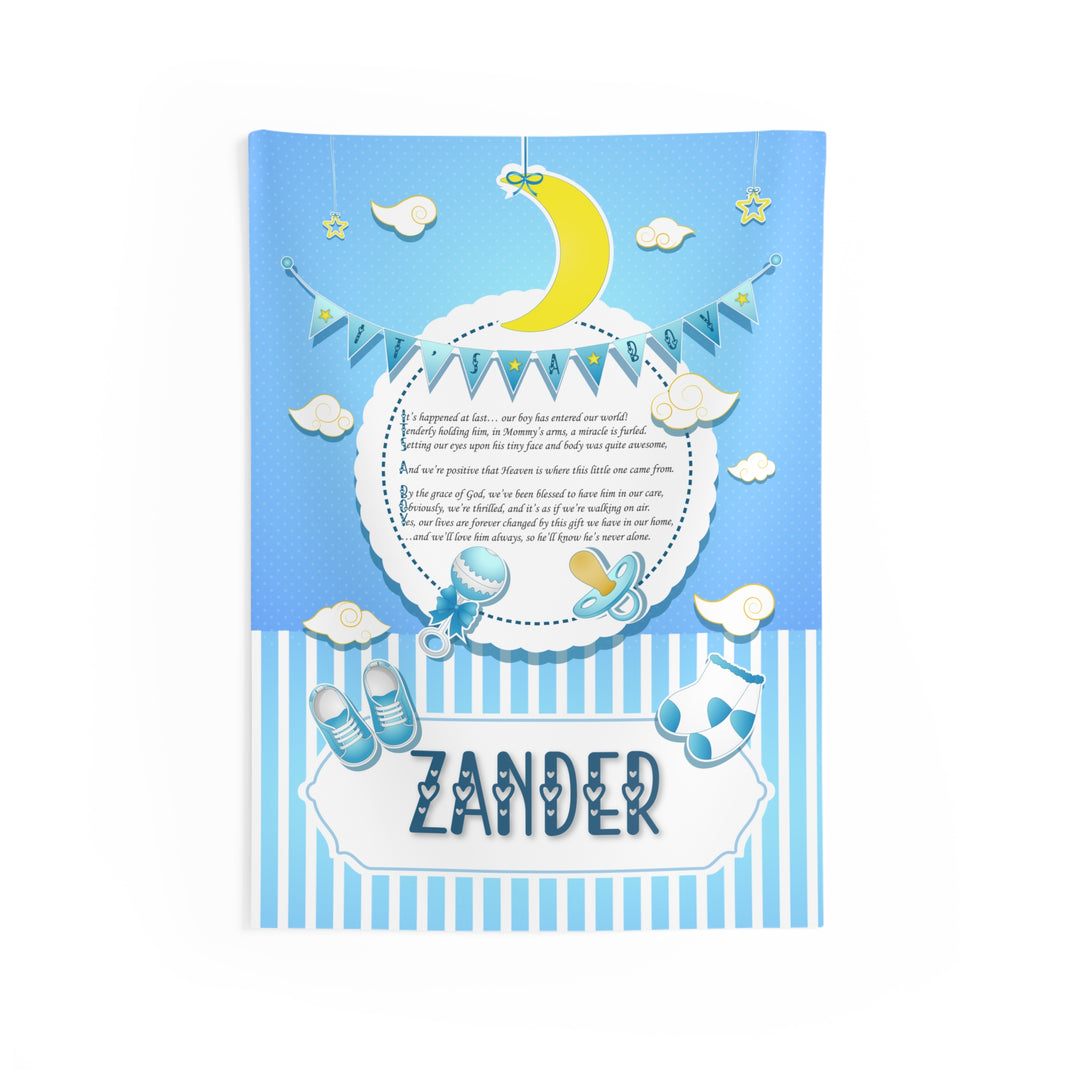 Baby Shower Backdrop - "It's a Boy" Acrostic Poem - Personalized