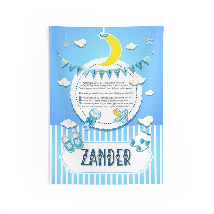 Baby Shower Backdrop - "It's a Boy" Acrostic Poem - Personalized