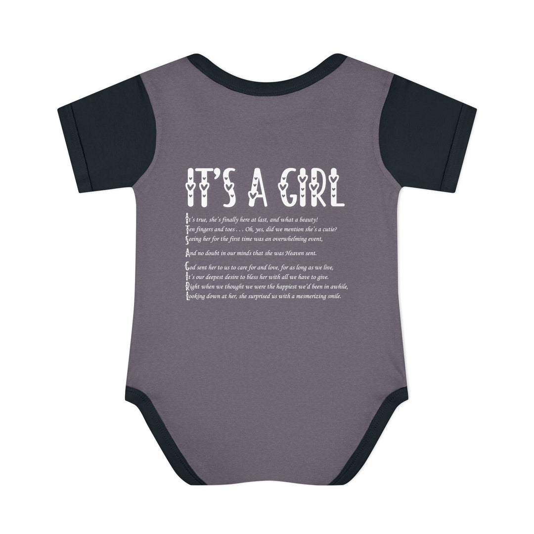 It's a Girl Acrostic Poem Baby Bodysuit - Ducky Design