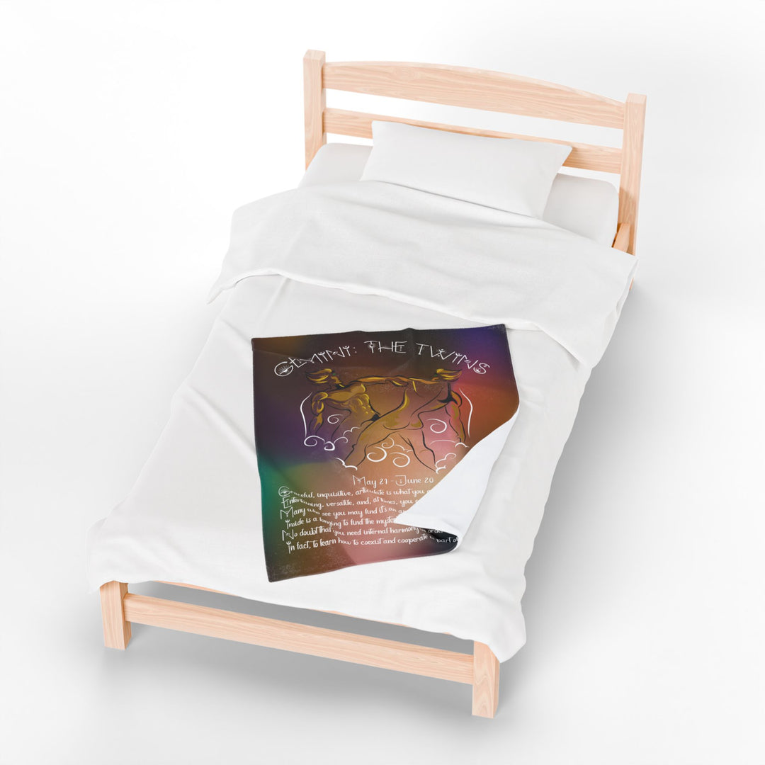 Gemini Acrostic Poem Velveteen Plush Blanket