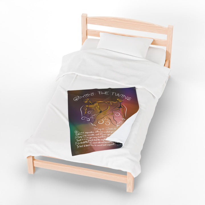 Gemini Acrostic Poem Velveteen Plush Blanket