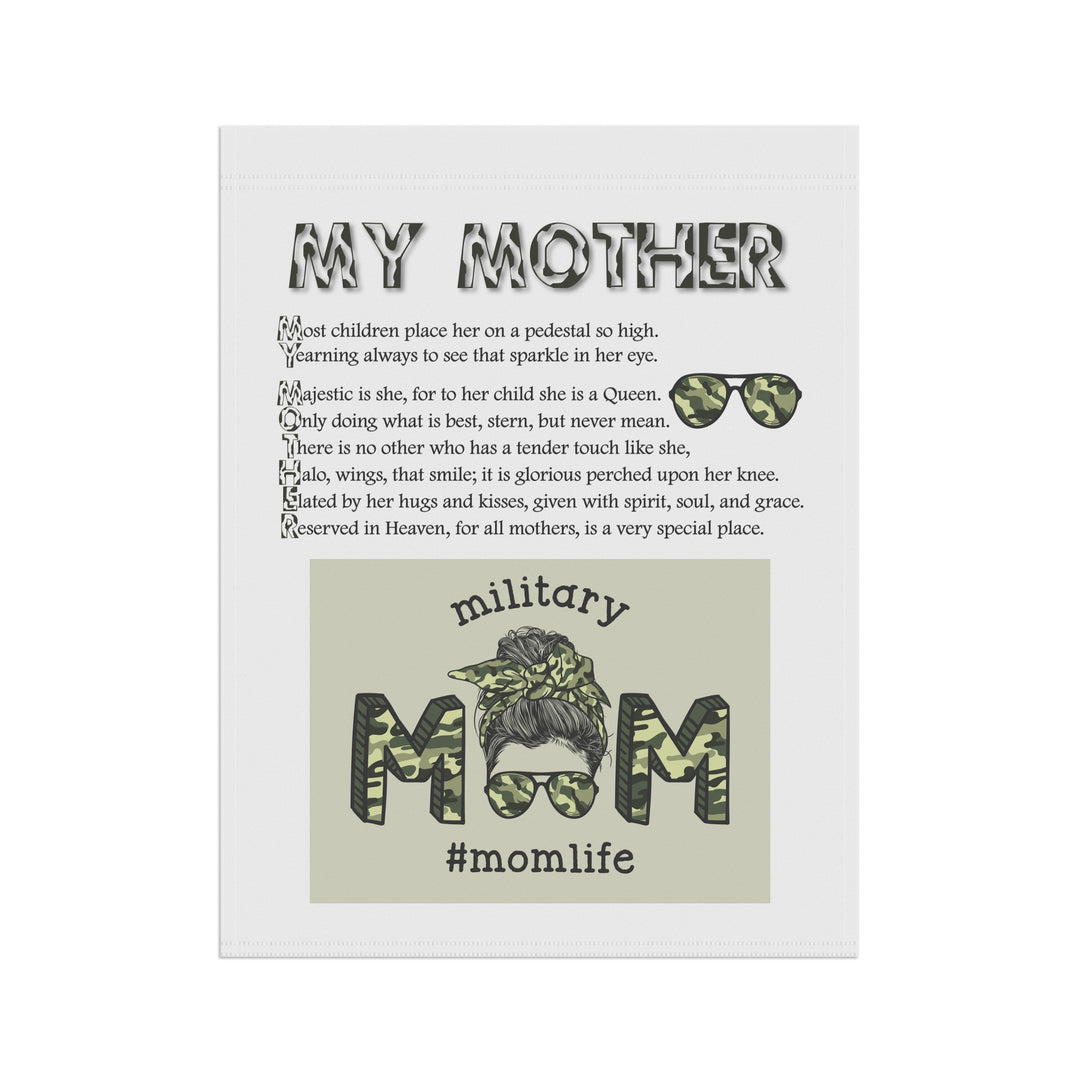 FIX GRAPHIC My Mother Acrostic Poem outdoor/Garden Banner - Camo