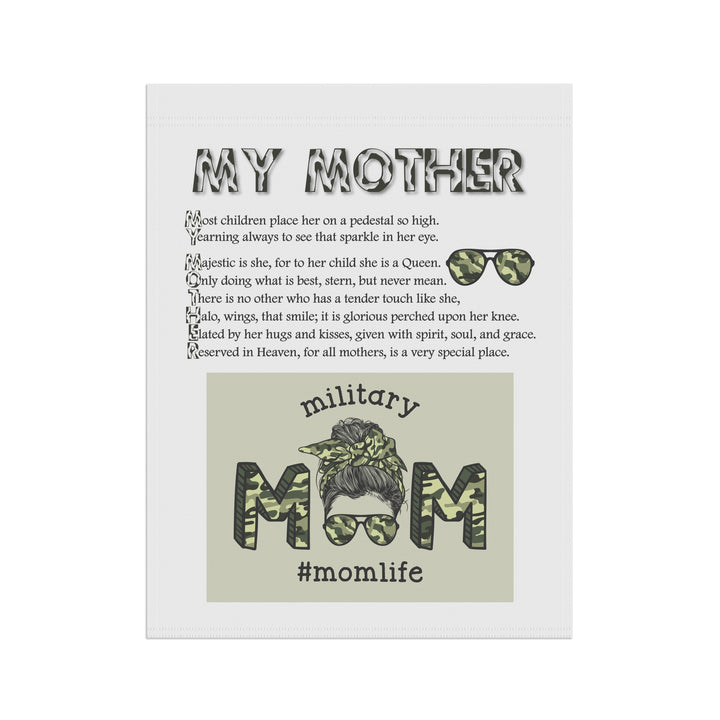 FIX GRAPHIC My Mother Acrostic Poem outdoor/Garden Banner - Camo