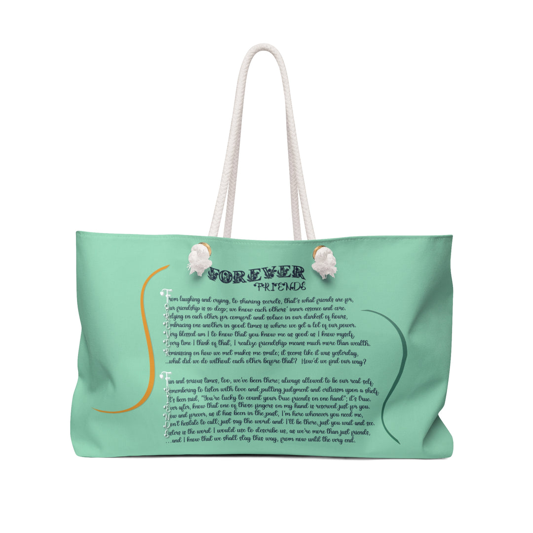 Forever Friends Acrostic Poem Weekender Tote Bag - Green - No Personalization