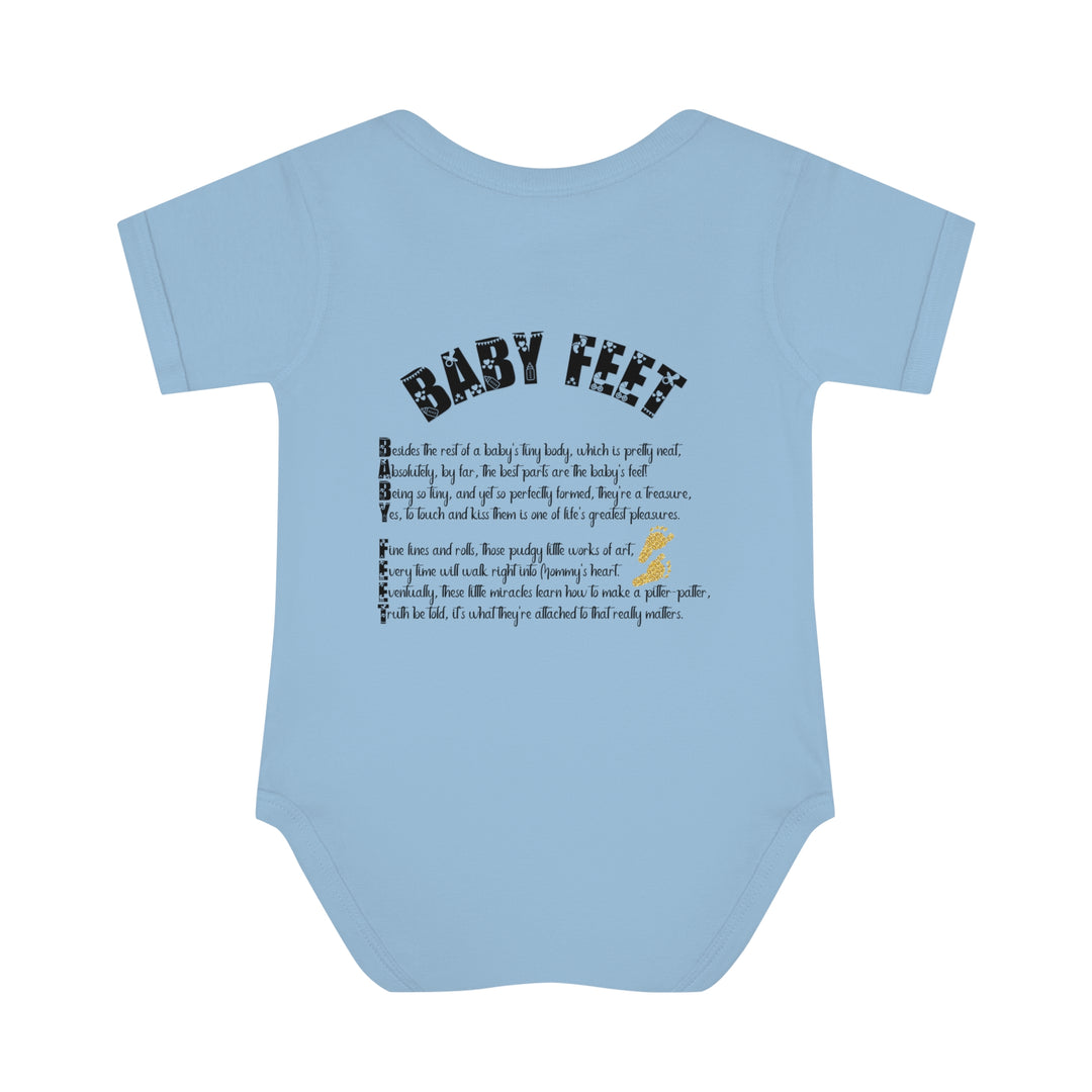 Baby Steps "Baby Feet" Acrostic Poem Bodysuit - Glitter Footprints