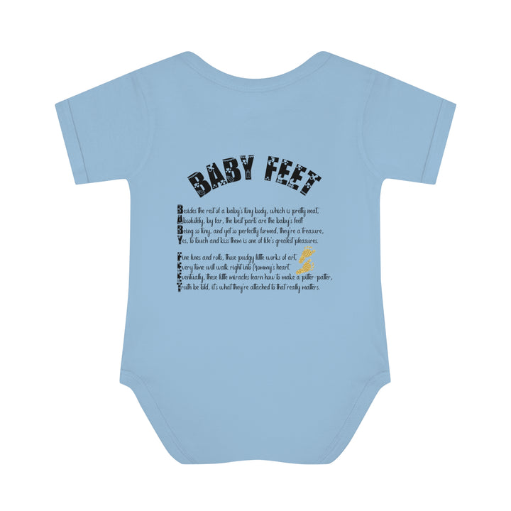 Baby Steps "Baby Feet" Acrostic Poem Bodysuit - Glitter Footprints