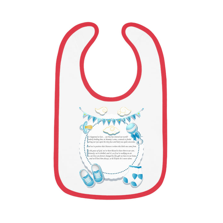 Baby Steps Acrostic Poem - Contrast Trim Jersey Bib - "It's a Boy" - Baby Items