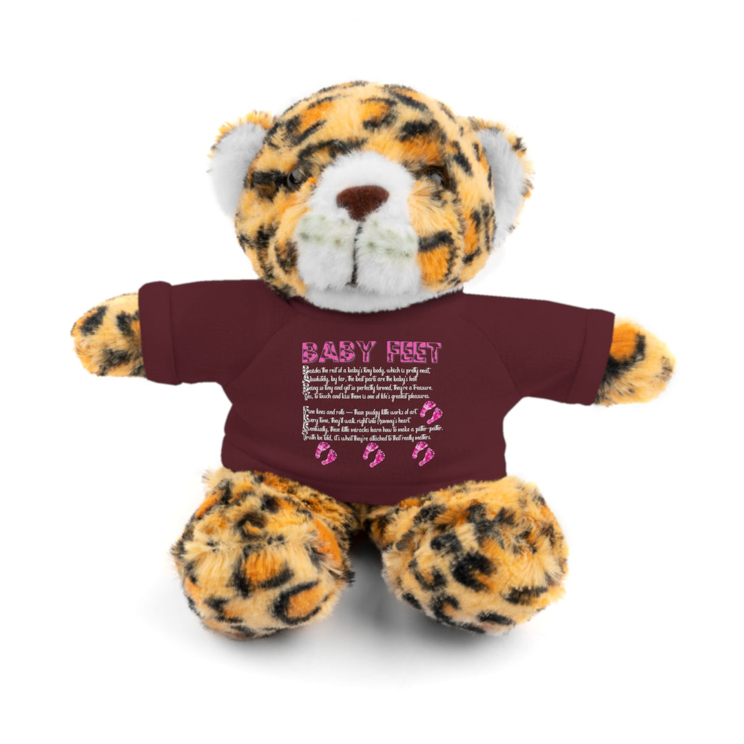 Baby Feet Acrostic Poem Stuffed Animals with Tee - Pink Camo