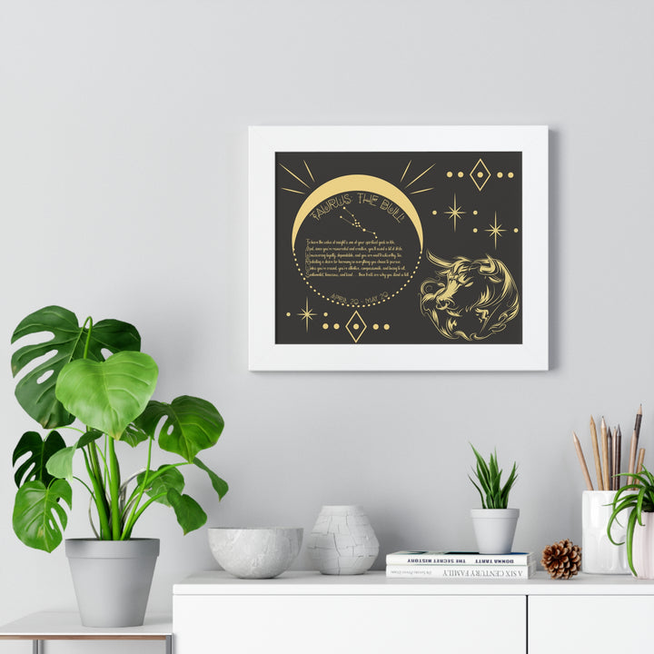 Written in the Stars Framed Acrostic Poem Print - Taurus