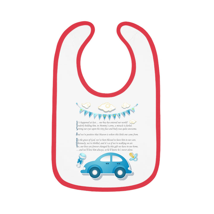 Baby Steps Acrostic Poem - Contrast Trim Jersey Bib - "It's a Boy"