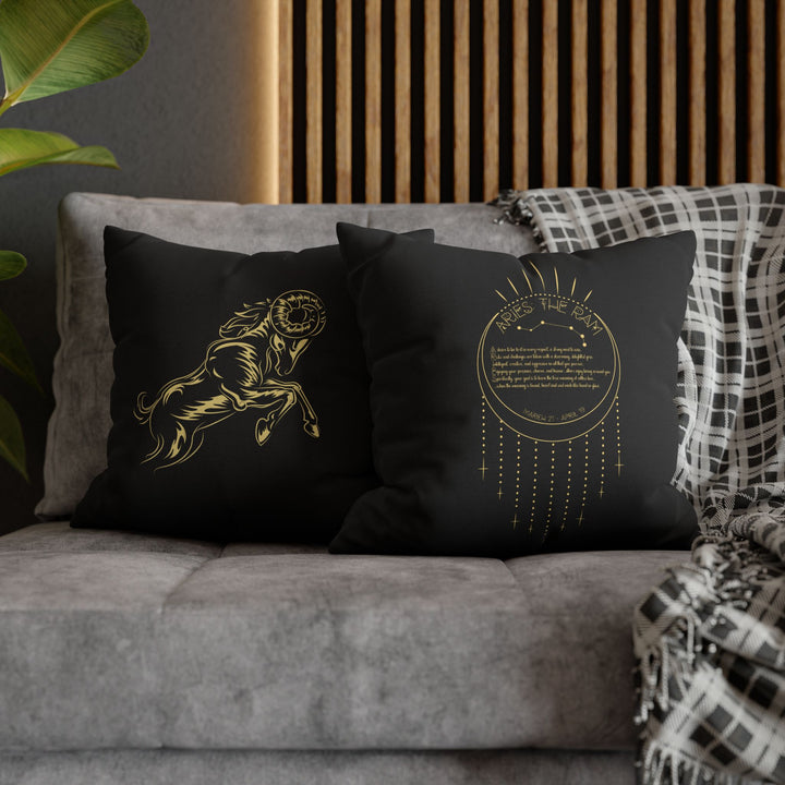 Aries Acrostic Poem Pillow Cover