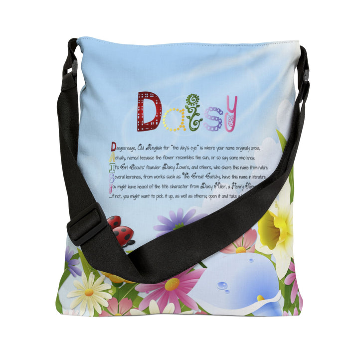 Namesakes Acrostic Poem Adjustable Tote Bag - Flowers-Insects