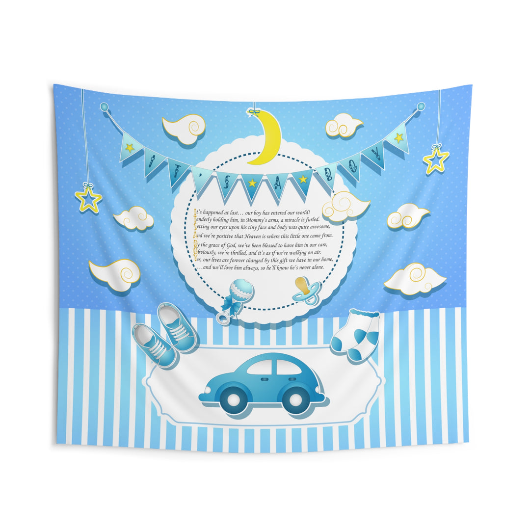 Baby Steps "It's a Boy" Acrostic Poem Baby Shower Backdrop - Baby Items
