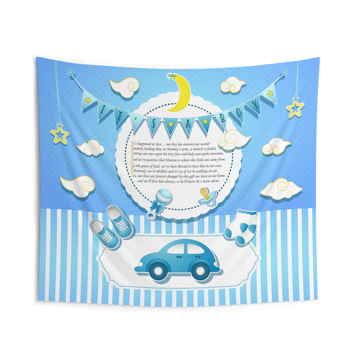 Baby Steps "It's a Boy" Acrostic Poem Baby Shower Backdrop - Baby Items