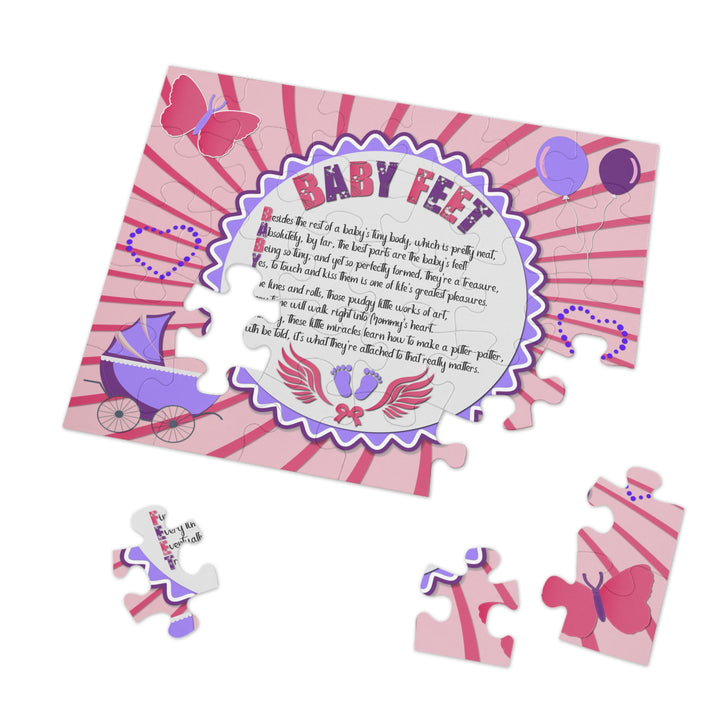 Baby Steps Acrostic Poem Jigsaw Puzzle - "Baby feet" - Pink