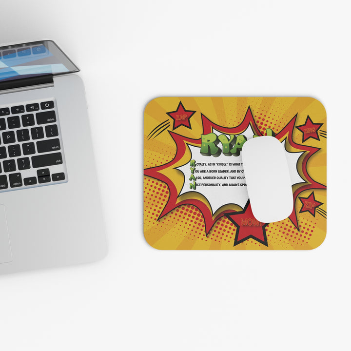 Namesakes Mouse Pad - Comic Style - Red and Yellow