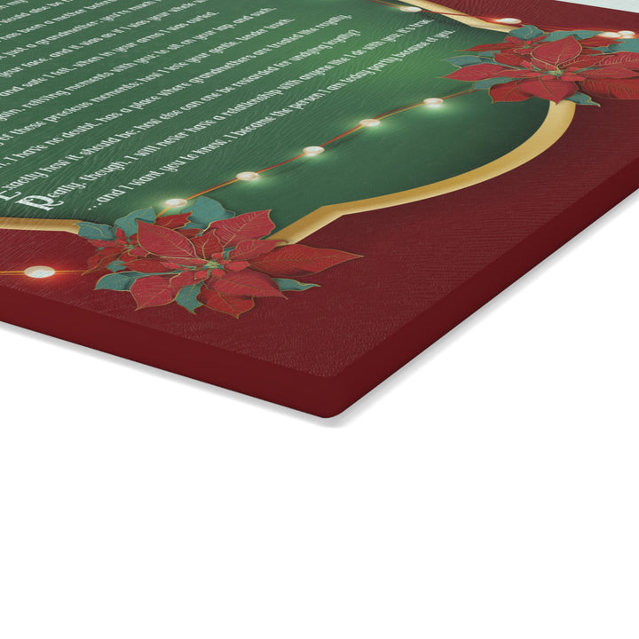 My Grandmother Acrostic Poem Glass Cutting Board - Poinsettias