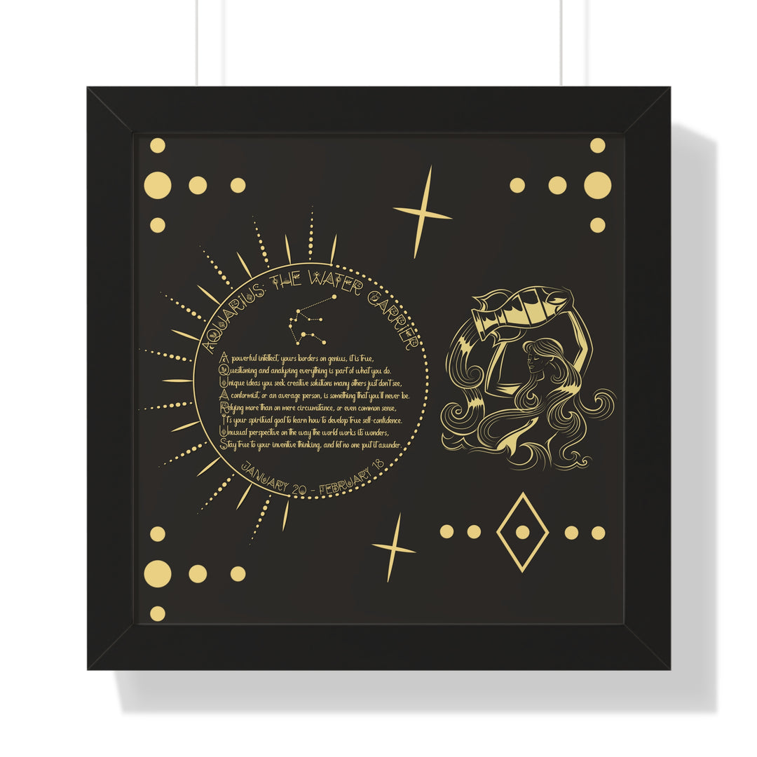 Written in the Stars Framed Acrostic Poem Print - Aquarius