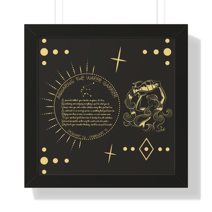 Written in the Stars Framed Acrostic Poem Print - Aquarius