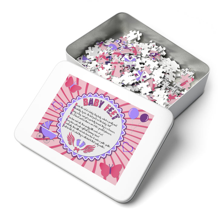 Baby Steps Acrostic Poem Jigsaw Puzzle - "Baby feet" - Pink