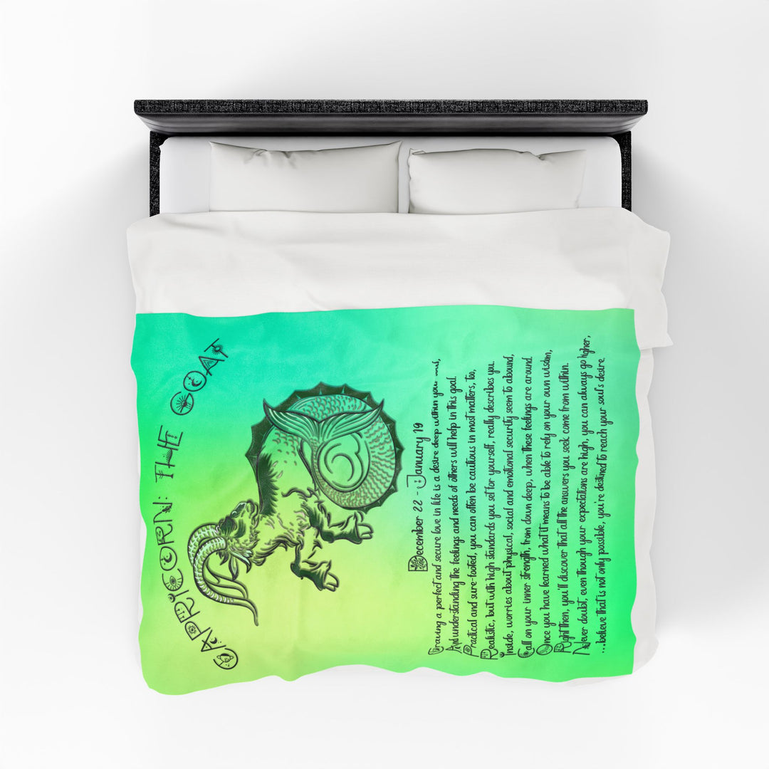 Capricorn Acrostic Poem Velveteen Plush Blanket