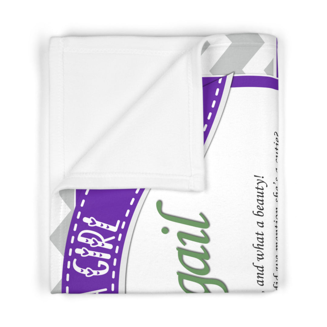 It's a Girl Acrostic Poem Baby Blanket - Purple Elephant - Pesonalized
