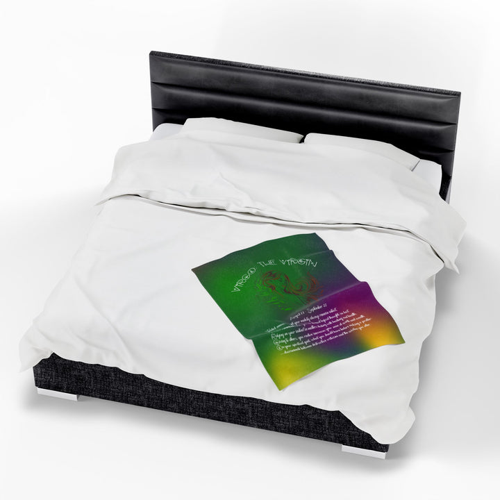 Virgo Acrostic Poem Velveteen Plush Blanket - Colored