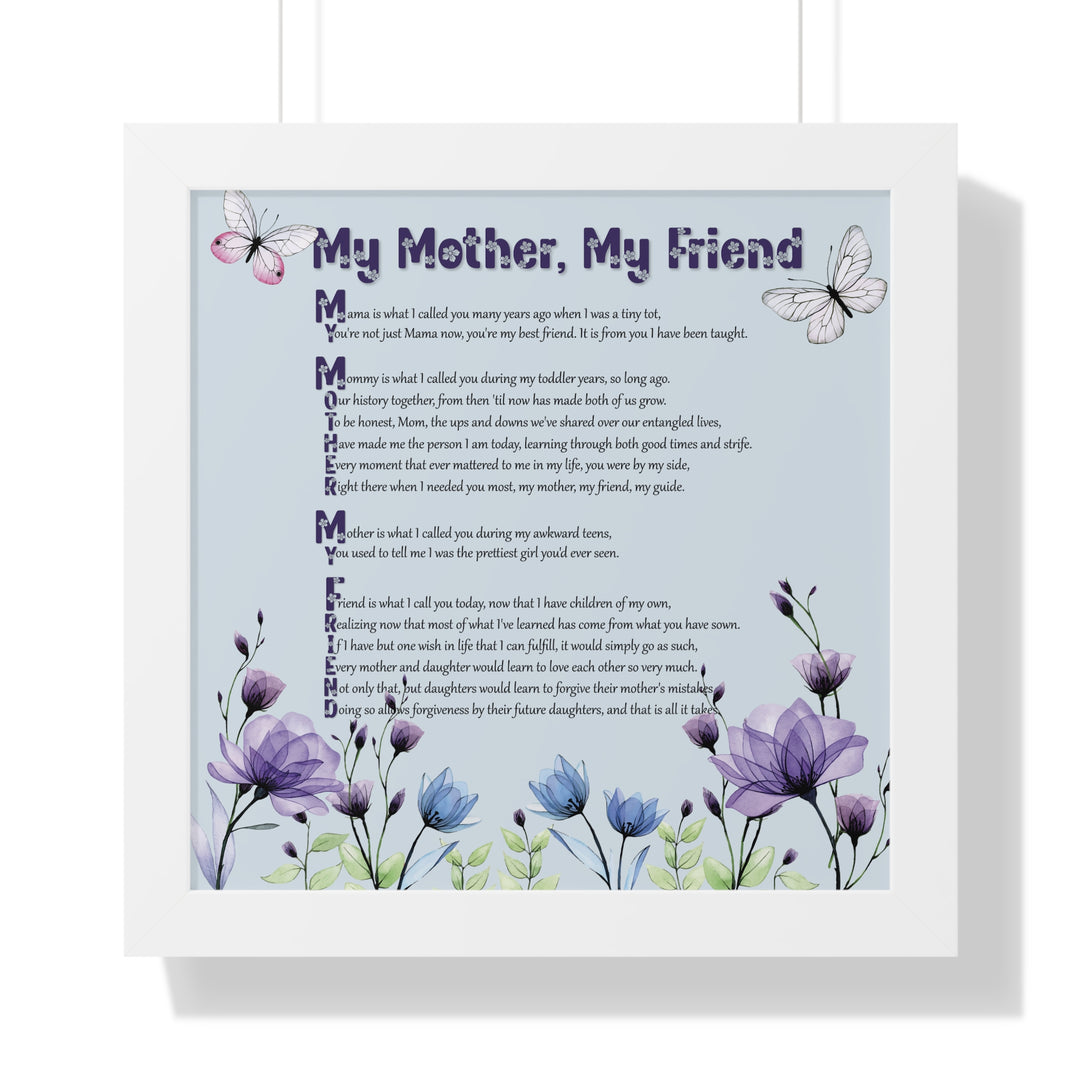 It's Just a Phrase "Mother-in-Law" Framed Horizontal Acrostic Poem Print- Floral