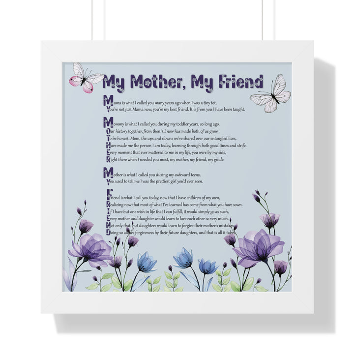 It's Just a Phrase "Mother-in-Law" Framed Horizontal Acrostic Poem Print- Floral
