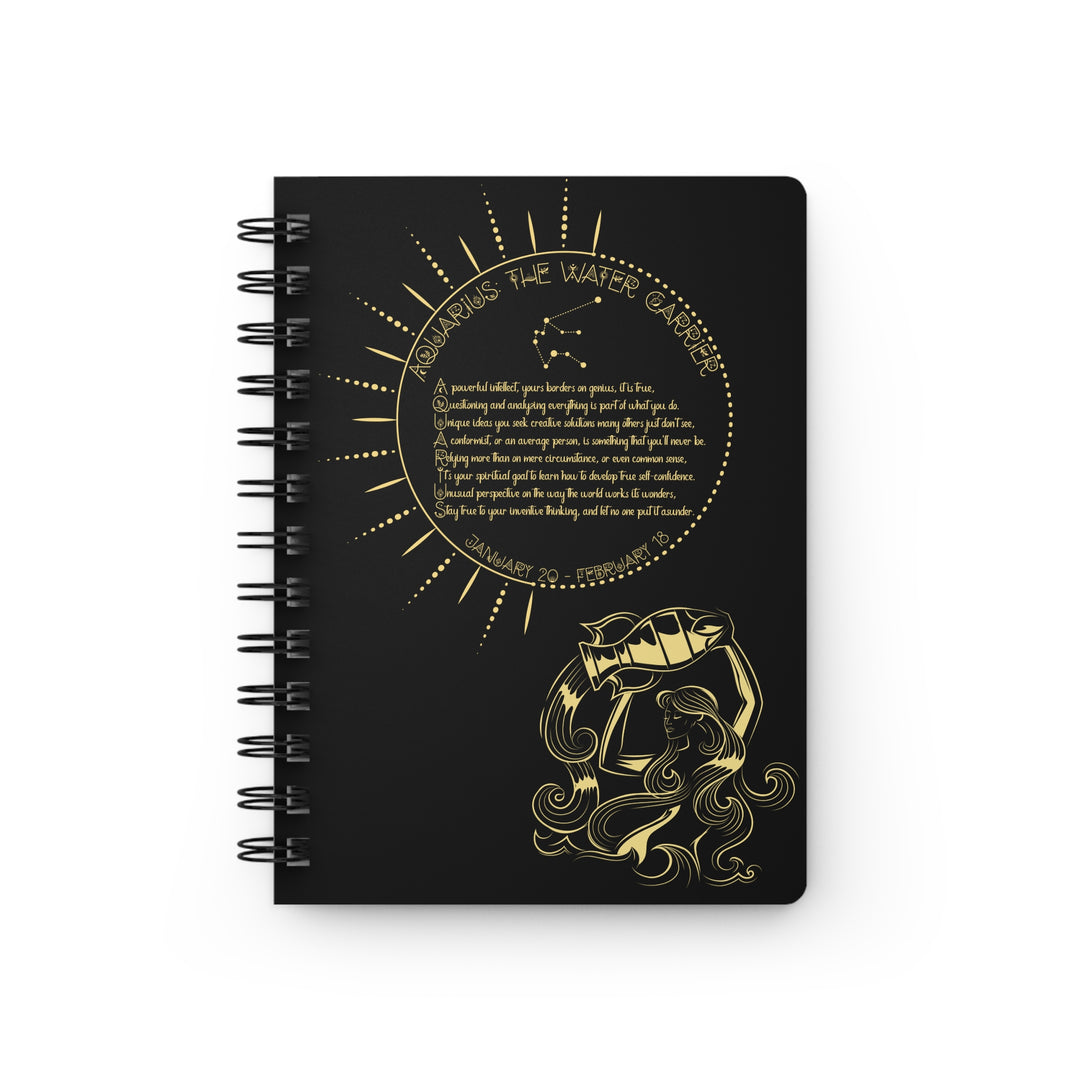 Aquarius Acrostic Poem Spiral Bound Journal