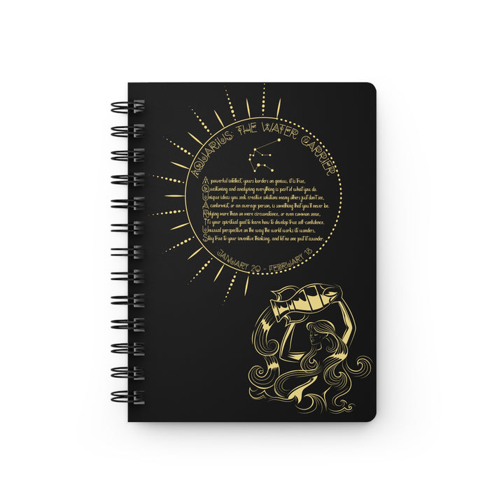 Aquarius Acrostic Poem Spiral Bound Journal