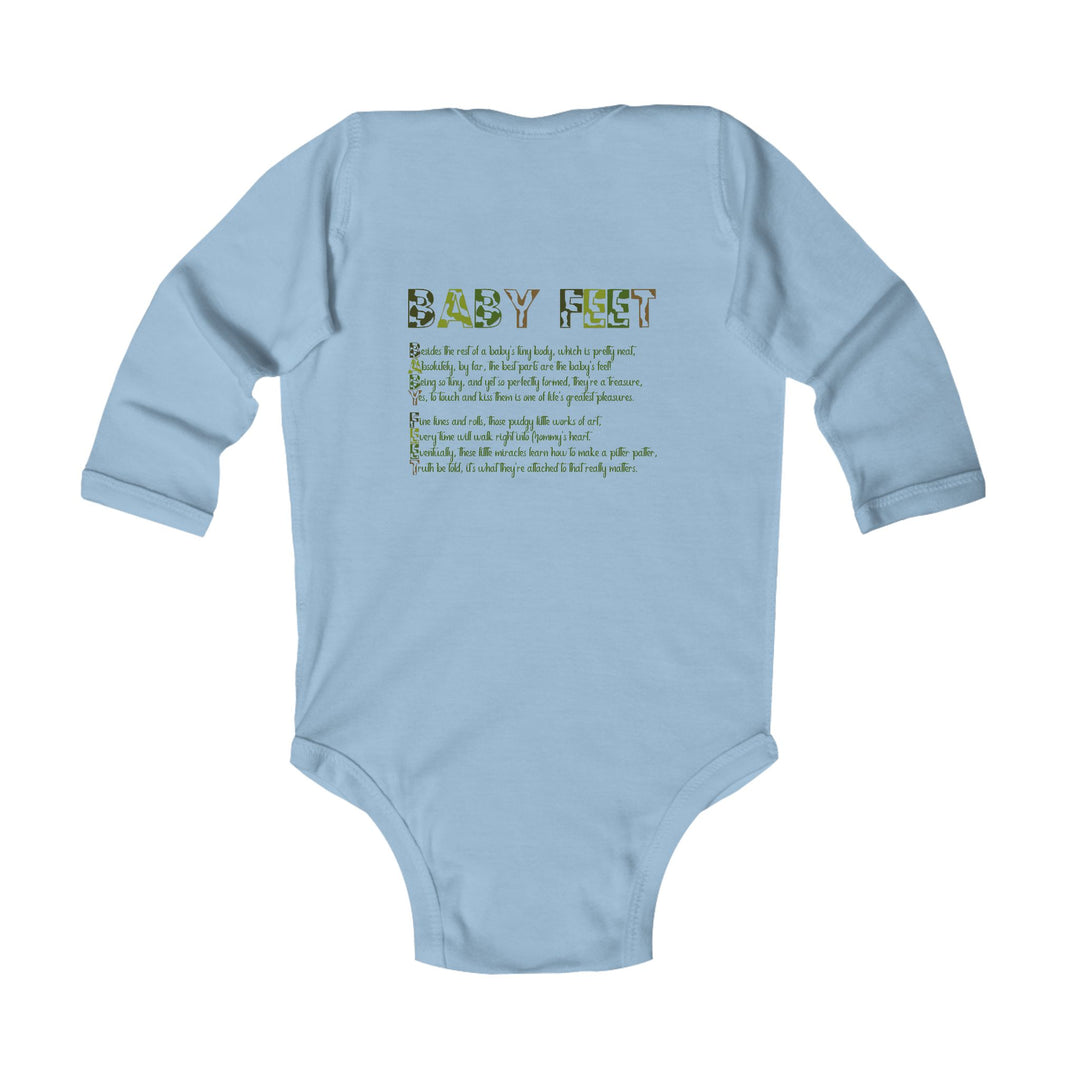 Baby Feet Acrostic Poem Infant Long Sleeve Bodysuit - Camo - No Personalization